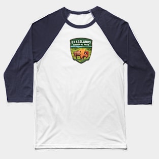 Grasslands National Park Bison Emblem Baseball T-Shirt